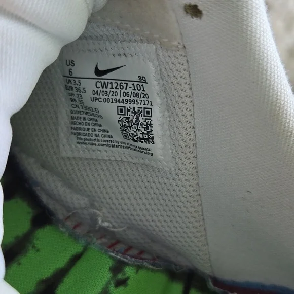 Nike Air Force 1 'Black Tie Dye woman size 6 - Picture 8 of 10